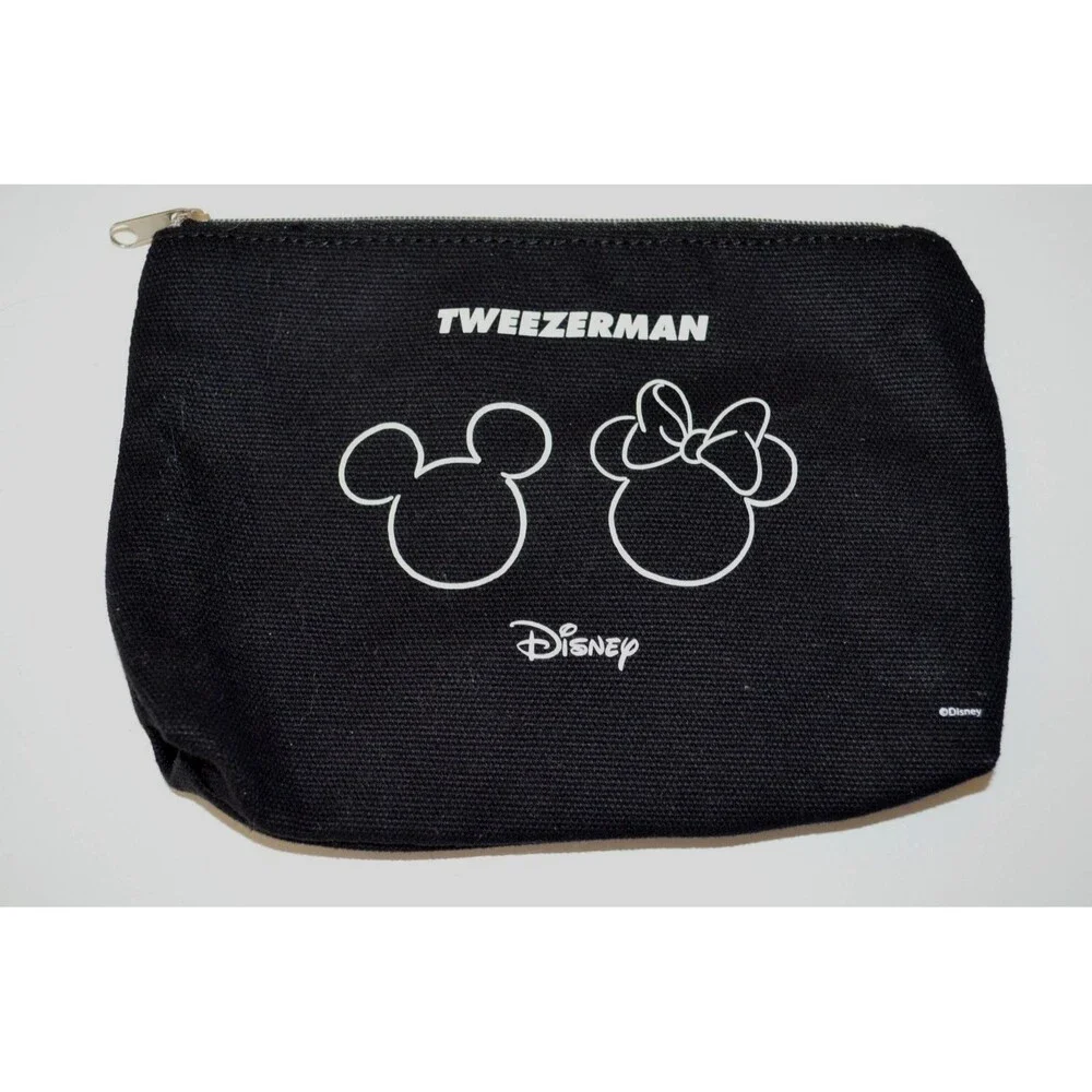 Tweezerman Disney Minnie Mickey Zippered Lined Cosmetics Pouch Black 8